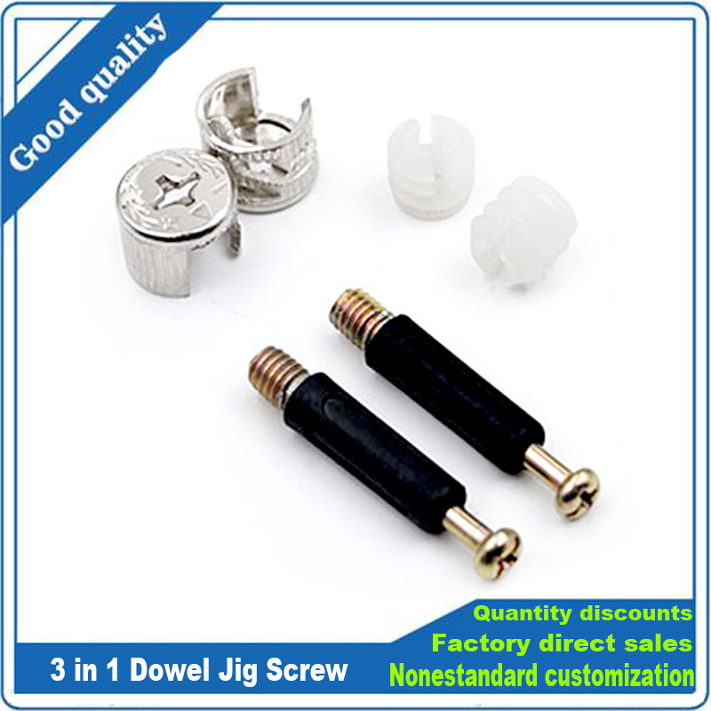 Furniture Hardware Cam Lock - 3 in 1 Dowel Jig Screw
