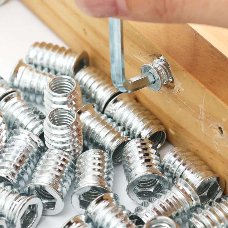 10/50x Threaded Inserts Wood I - Furniture Hardware Threaded Inserts ulasan dan harga