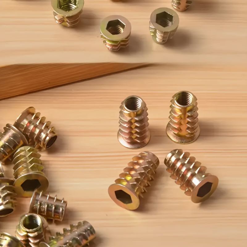 100Pcs Galvanized Alloy Thread - Furniture Hardware Threaded Inserts ulasan dan harga
