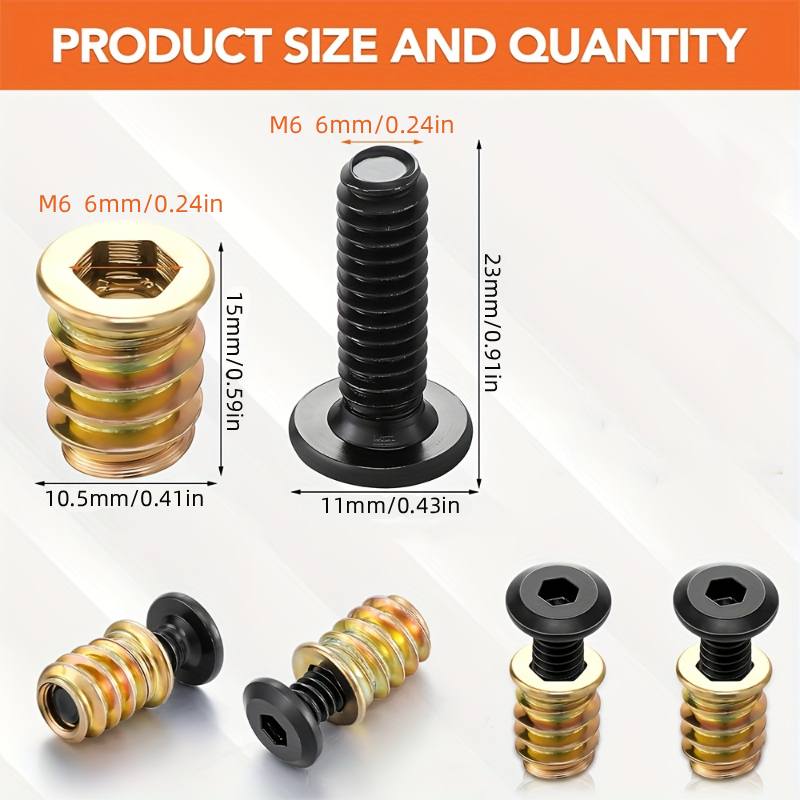 10PCS Nut Threaded Inserts Com - Furniture Hardware Threaded Inserts ulasan dan harga
