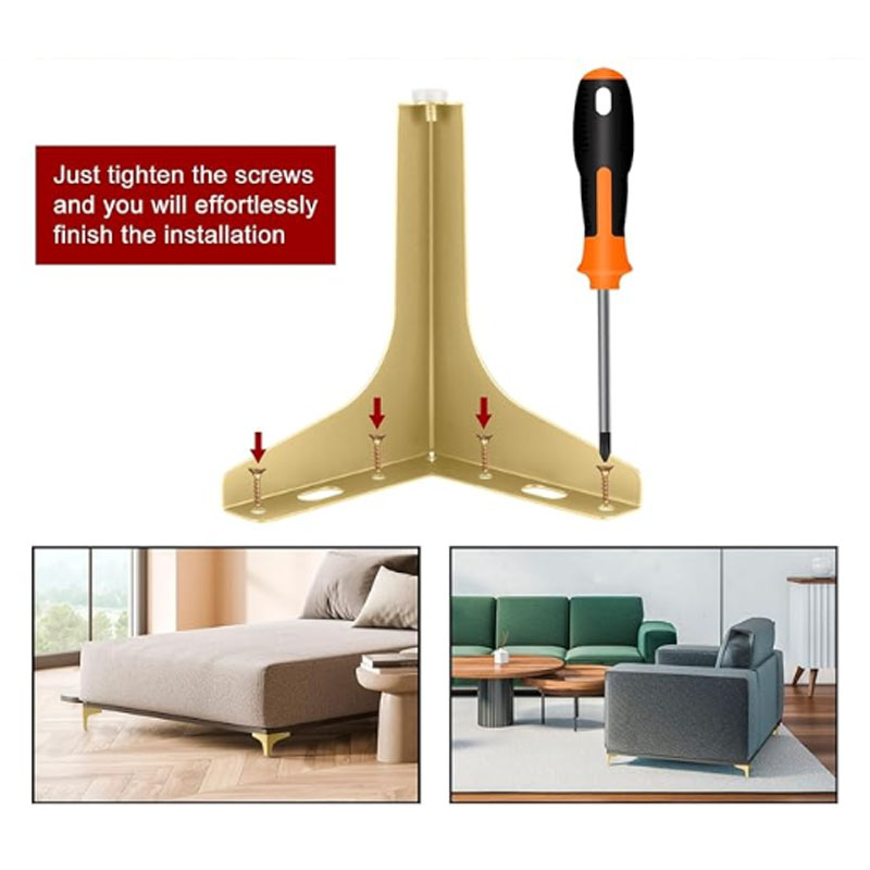 4Pcs Modern Triangle Metal Sof - Furniture Hardware For Legs ulasan dan harga