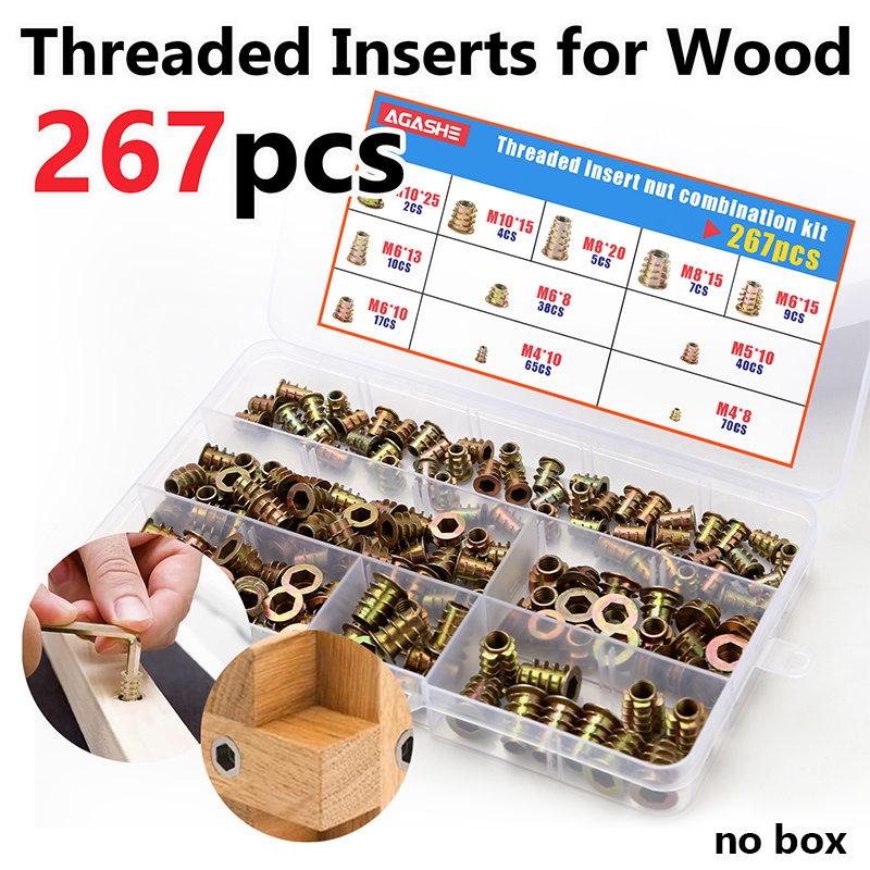 267pcs Hex Drive Threaded Inse - Furniture Hardware Threaded Inserts ulasan dan harga